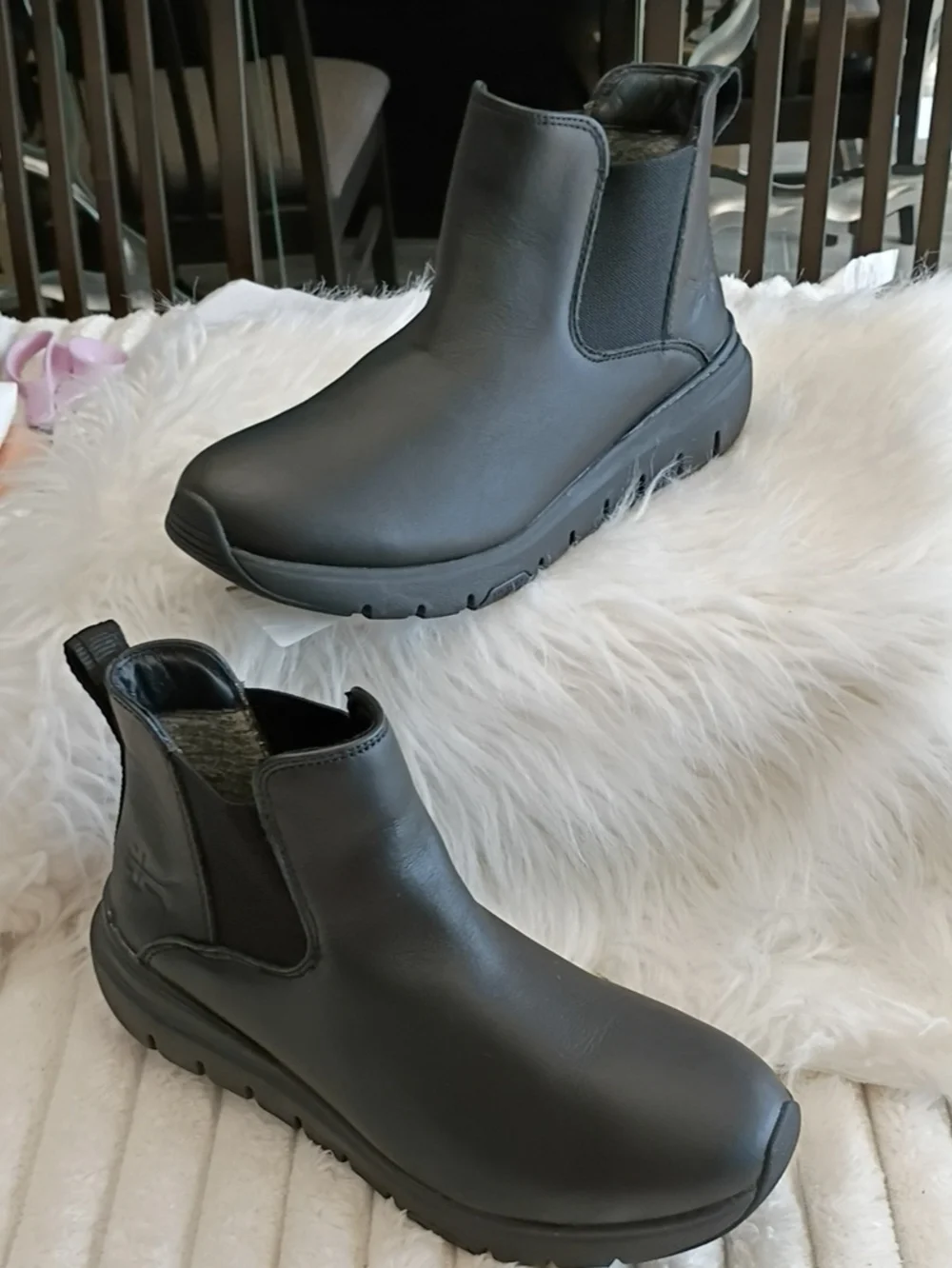 KURU Flex Astra Black Leather Ankle Boots with Plantar Fascitis Arch Support 9